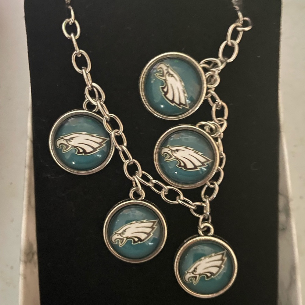 Eagles alloy silver charm bracelet